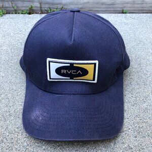 Vintage RVCA Mid Fit Snapback Hat Men's One Size Blue Adjustable Cap